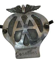 Vintage AA Car Badge winged Serial No.  O538985 Automobile - Picture 1 of 5