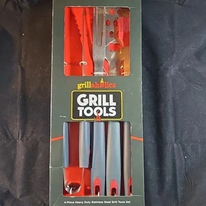 NEU IM KARTON! Grillaholics BBQ Grill Werkzeuge 4 Stück Set Schwerlast VATERTAG 6/15 - Bild 1 von 4