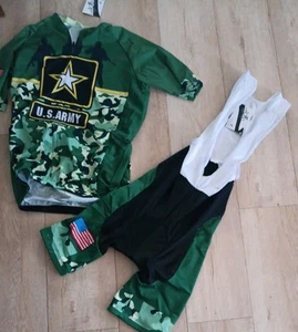New bike beer U.S. Army Zip up Cycling Jersey and shorts Size Medium - Picture 1 of 3