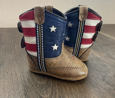 Botas Vaqueras Boot Barn Bandera Americana Estilo EE. UU. B10119 Temáticas Bebé Talla 1.0 Foto 1 de 4