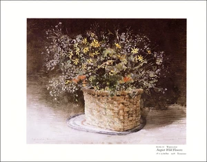 1987 Vintage Print August Wild Flowers Tennessee Bouquet Blume Aquarell Bild - Bild 1 von 3