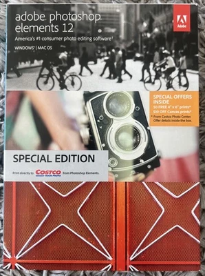 OPEN BOX Adobe Photoshop Elements 12 for Win/Mac -  New CD w/ License Key - Image 1 of 3