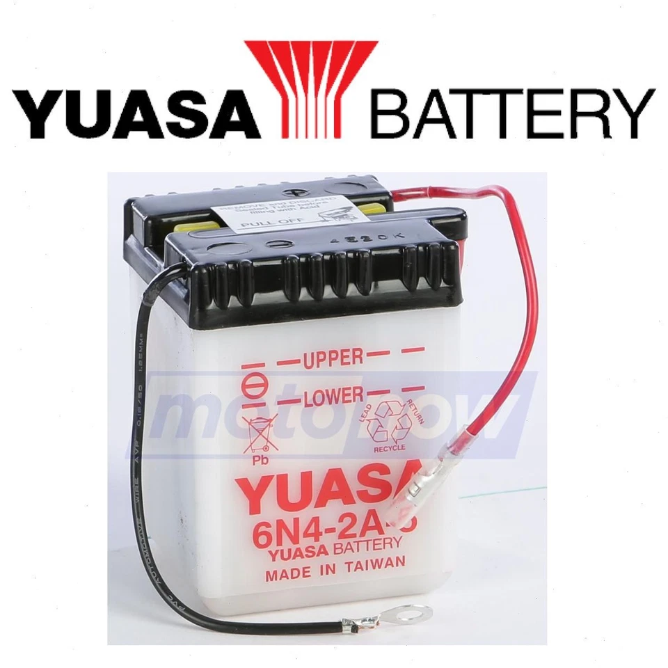 Yuasa Conventional 6V Battery for 1977-1983 Yamaha DT100 - Electrical fi - Image 1 of 4