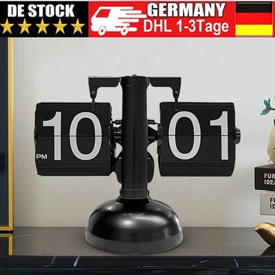 Retro-Flip-Uhr Vintage-Design Mit Interner Zahnradbetriebener Uhr Tischuhr - Bild 1 von 4