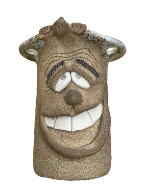 Soporte para cepillo de dientes de cerámica Silly Ugly Face People de colección excéntrico hecho a mano firmado Foto 1 de 4