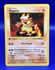 Pokemon Base Set 1. Edition Shadowless Magmar 36/102 LP - - Bild 1 von 8
