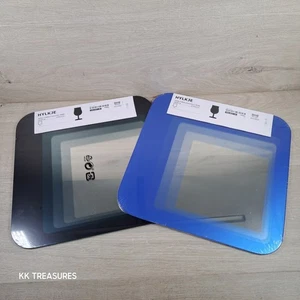 2 x Ikea Hylkje Square Mirror Tile Self Adhesive 30x30cm Blue Black Sealed - Picture 1 of 16
