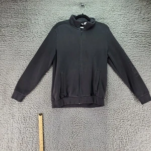 Calvin Klein Jacket Womens Medium Black Soft Touch Fleece Full Zip Jacket - Picture 1 of 9