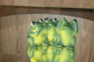 VTG See No Evil, Hear No Evil, Speak No Evil Frogs Decoration Resin Figurine EUC - Foto 1 di 10