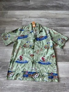 Camicia hawaiana uomo Pacific Legend Aloha Babbo Natale surf Woodie L Natale nuova con etichette - Foto 1 di 14