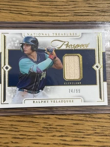 2024 National Treasures Ralphy Velazquez Prospect Wooden Bat Relic /99 Cleveland - Bild 1 von 1