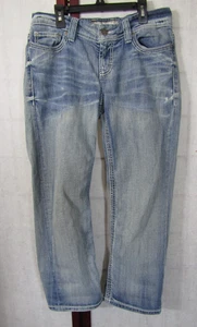 BKE Denim Payton Cropped w/Cuff Top Stitched Med Wash Women's Jeans Pants 30 - Picture 1 of 5