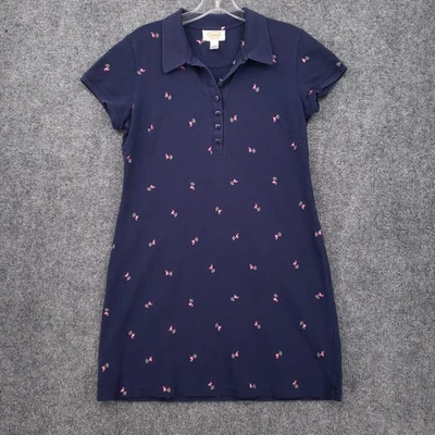 Talbots Polo Dress Womens S Small Blue Flamingo Embroidered AOP All Over - Image 1 of 4