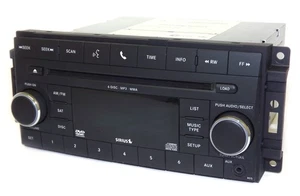 Chrysler Dodge Jeep AM FM 6 Disc mp3 CD DVD Player w Sirius & Aux REQ 05064949AC - Picture 1 of 4