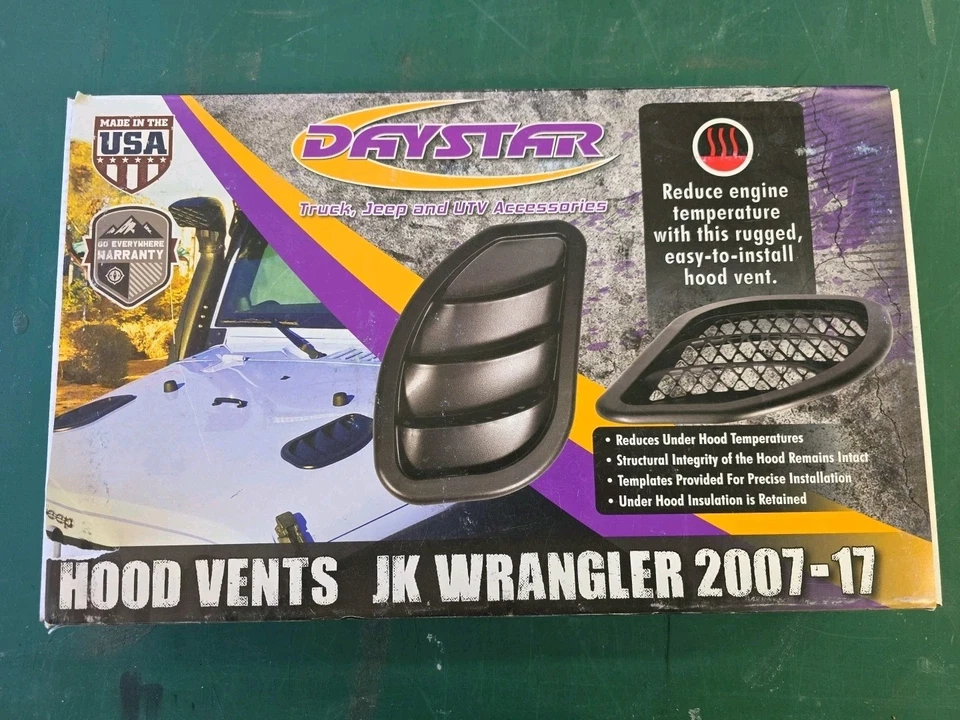 Daystar Hood Vent Kit Black JK Wrangler 2007-2017 - Image 1 of 1