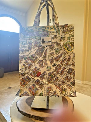 Harrods Knightsbridge London PVC "Map Tote Bag" - Image 1 of 4
