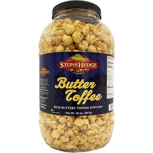 Butter Toffee Flavored Popcorn | 32 oz Large Tub | Perfect for Holidays and C... - Picture 1 of 6