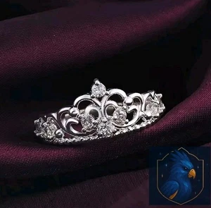 Prinzessin Diadem Ring Sterling Silber 925 mit funkelndem Zirkon Geschenk verpackt - Bild 1 von 8