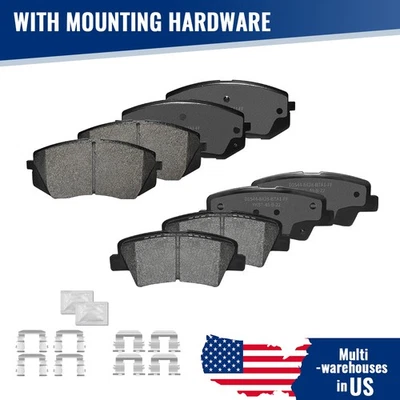 前后陶瓷刹车片套装适用于 Sonata Kia Soul Ev 2015 Cadenza 2014 - 2016 — 第 1/4 张图片