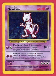 ITALIANO Mewtwo 10/102 Holo Pokemon Card Set Base Illimitato - HP Piega - Foto 1 di 2