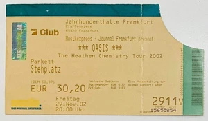 Oase original gebrauchte Konzertkarte Jahrhunderthalle Frankfurt 29.11.2002 - Bild 1 von 1