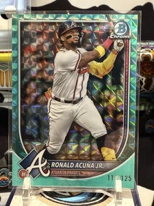 2025 Bowman Chrome Ronald Acuna Jr. Aqua Geometric Refractor #/125 Braves TZ - Bild 1 von 2
