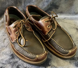 Scarpe da barca vintage Sperry Top Sider collezione Mako pelle marrone uomo 11M - Foto 1 di 14