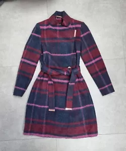 Cappotto Ted Baker London Fredye in lana a quadri con cintura TB 1 UK 8 - Foto 1 di 7