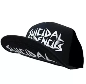 Neu Suicidal Tendencies OG Mütze Kappe weiß Logo Flip Bill Druckknopflasche schwarz - Bild 1 von 8