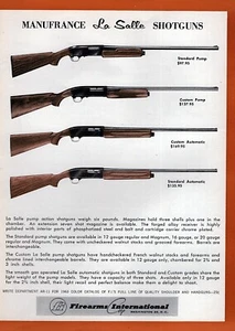 1963 Manufrance La Salle Standard & Custom Shotgun Original Color Print Ad - Picture 1 of 1