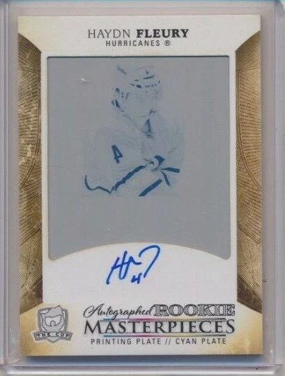 2017-18 The Cup Masterpieces Autographed Printing Plate Rookie Haydn Fleury 1/1 - Image 1 of 1