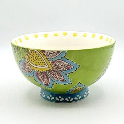 Tazón floral de cereal/postre patrón “campo verde” Dutch Wax Coastline Imports Foto 1 de 4