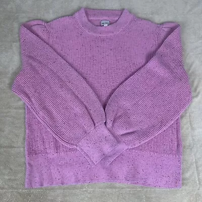 Nic & Zoe Bubble Sleeve Sweater Plus XXL Crew Neck Baby Pink Confetti Knit NWOT - Image 1 of 4