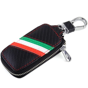 Leather Car Remote Key Bag Chain Holder M Stripe Cover Fit for MERCEDES BMW vt - Picture 1 of 7