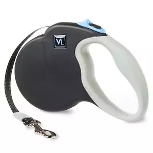 13' Heavy Duty Nylon Reflective Retractable Dog Leash, Black - Picture 1 of 7