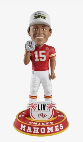 Patrick Mahomes Kansas City Chiefs Super Bowl LIV Champions 18 In Bobblehead NFL Cover