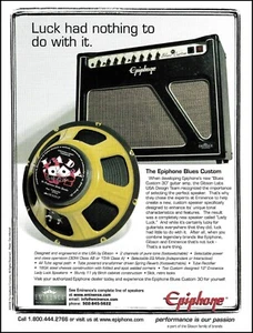Epiphone Blues Personalizado 30 Amperios con Altavoces Eminence Lady Luck Impresión Publicitaria - Imagen 1 de 3