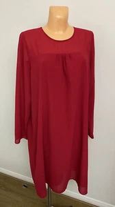 New ladies red party / office long tunic / dress plus size UK 22 Anna Scholz - Picture 1 of 12