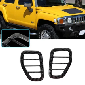 2PCS Carbon Fiber Type Covers Trim For 2006-2010 HUMMER H3 H3T Side Marker Light - Picture 1 of 8