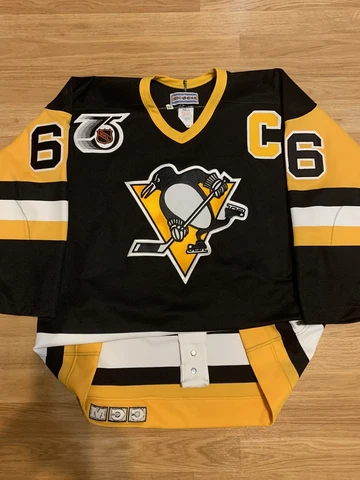 PITTSBURGH PENGUINS Lemieux 75th Patch AUTHENTIC CCM NHL Hockey JERSEY Black 48 Cover