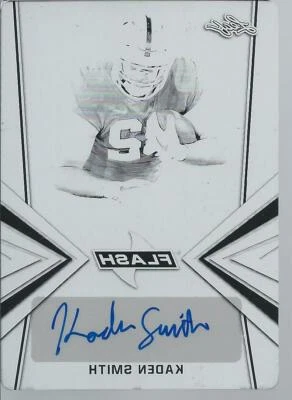 2019 Leaf Flash Football KADEN SMITH #BA-KS1 Black Plate Autograph 1/1 - Image 1 of 2