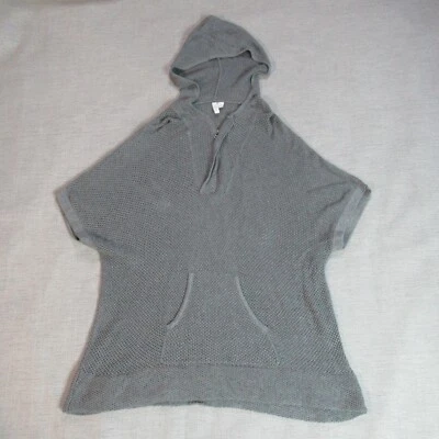 Sudadera con capucha boho hipster manga corta crochet gris talla grande Relativity Top para mujer Foto 1 de 4