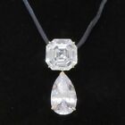 Nyjewel 14k Yellow Gold Huge Clear Gemstone Pendant Necklace 32" 27.4g