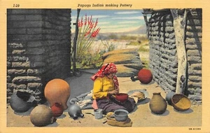 #G2361 PAPAGO INDIAN MAKING POTTERY POSTCARD - Picture 1 of 2