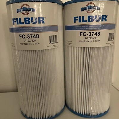 2 Pack Filbur FC-3748 Intex 520 D Version Filter Cartridges Also Replaces C-5330 - Image 1 of 2