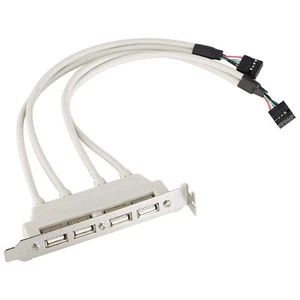 Motherboard Header Dual 9pin to USB 2.0 Expansion 4 Port Panel PC Rear Bracket - Picture 1 of 5
