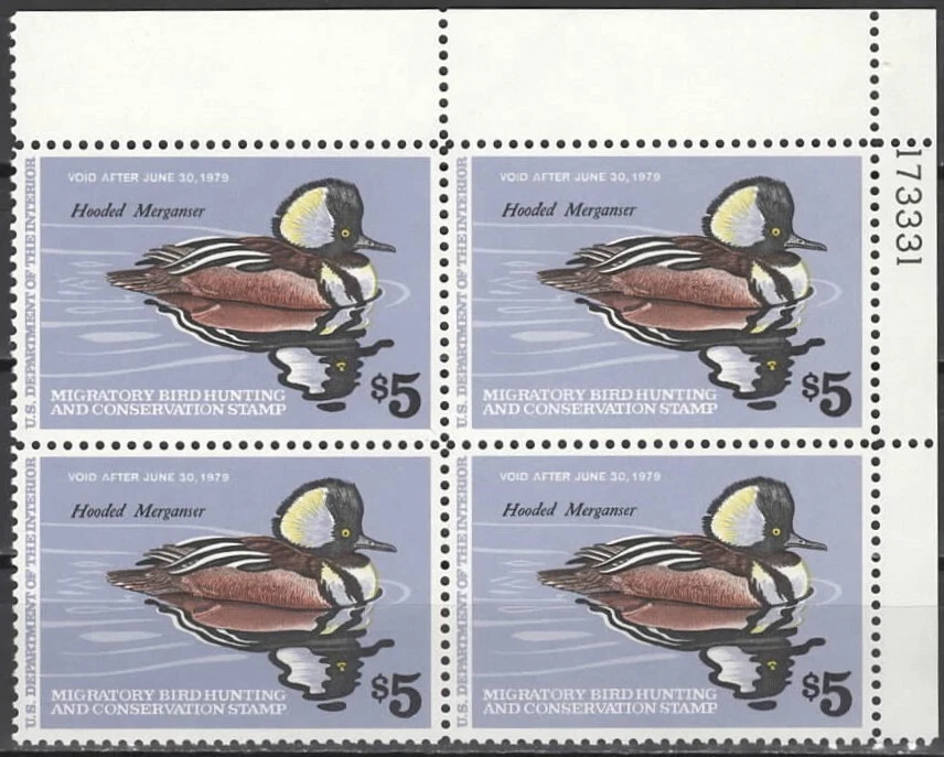 US Scott #RW45 "Hunting Permit Stamps" Plate block of 4, MNH - Image 1 of 1