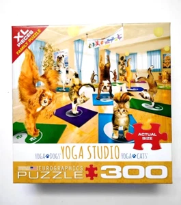 Eurographics "Yoga Dogs & Cats" Presorted 300 Large Piece Puzzle - Picture 1 of 1