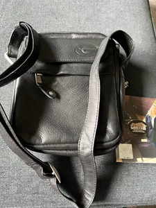 Canyon Outback Black Leather Cross Body Bag  Many compartments NWT - Picture 1 of 7