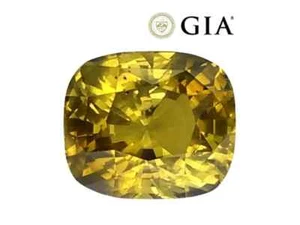 GIA Certified 5.11CTS &10.22 X 8.33 X 6.62 MM_Yellow natural chrysoberyl cushion - Picture 1 of 5